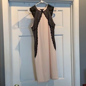 Black lace and pink dress